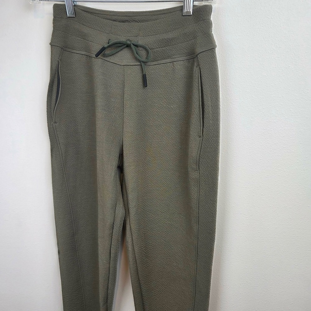 PrAna Sunrise Jogger Pants Rye Green Womens XS Textured Knit Drawstring 1963871 - Picture 5 of 11